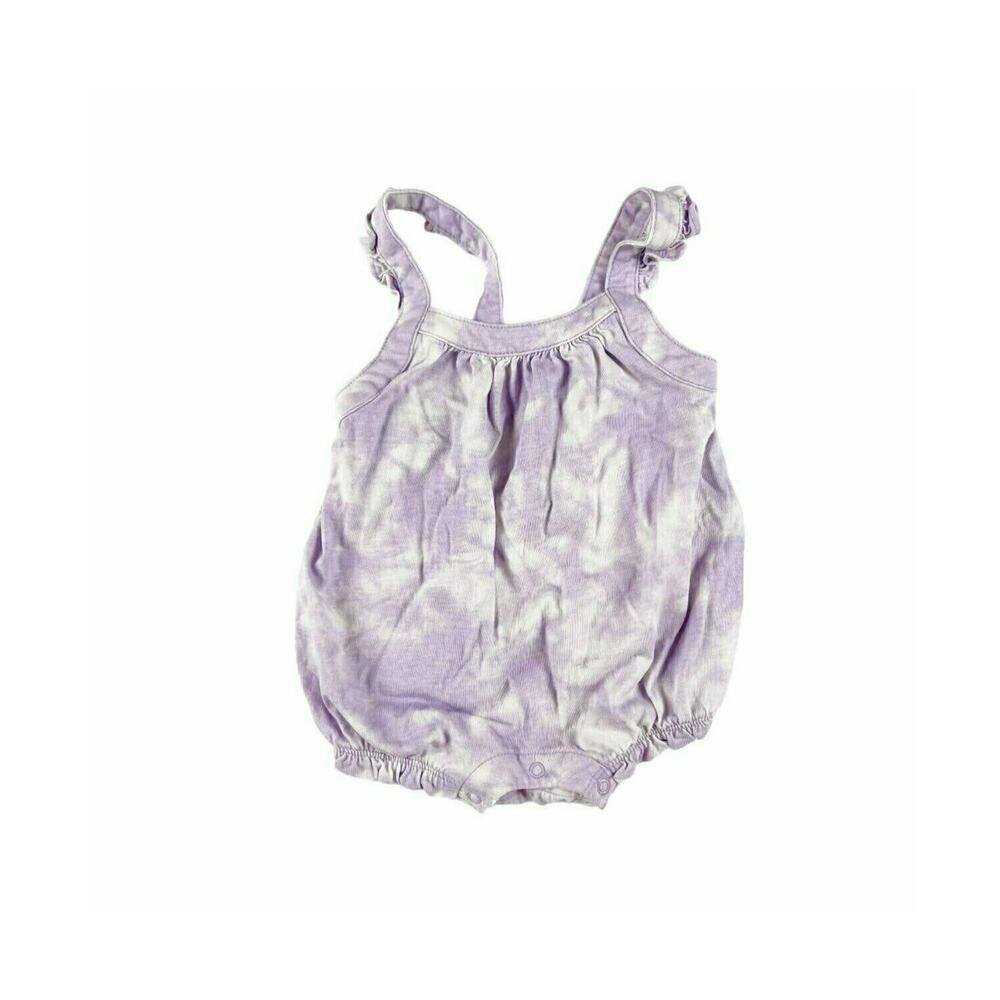 Tea Collection Purple Tie-Dye Cross Back Romper 6-9 months